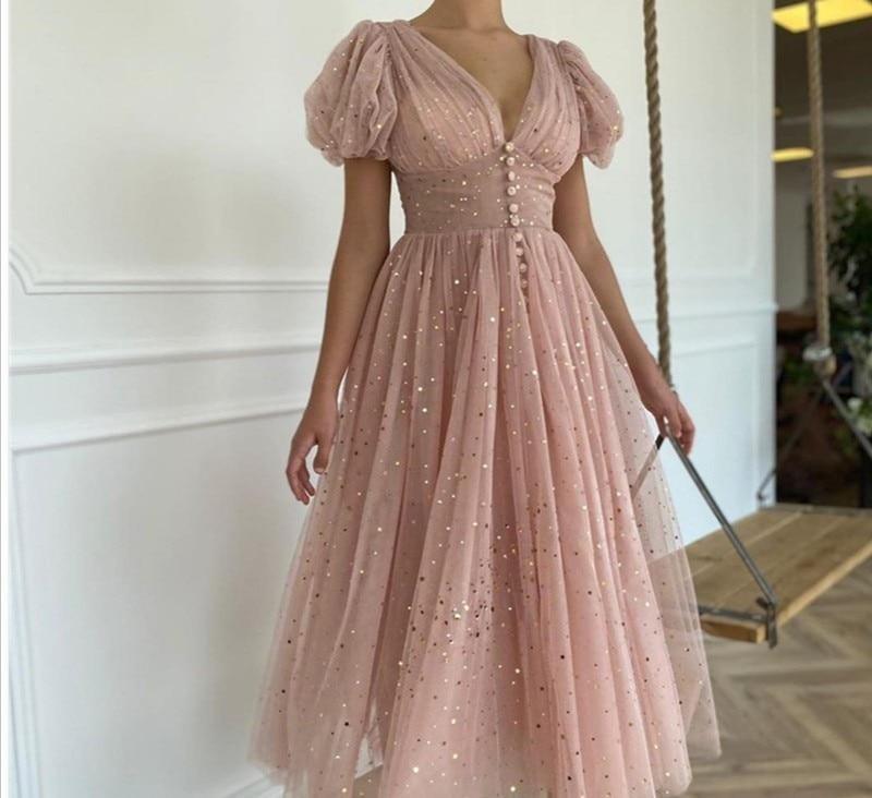 Black Mesh Starry Tulle Party Dress