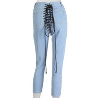 Bandage Lace Up Vintage Street Style Jean