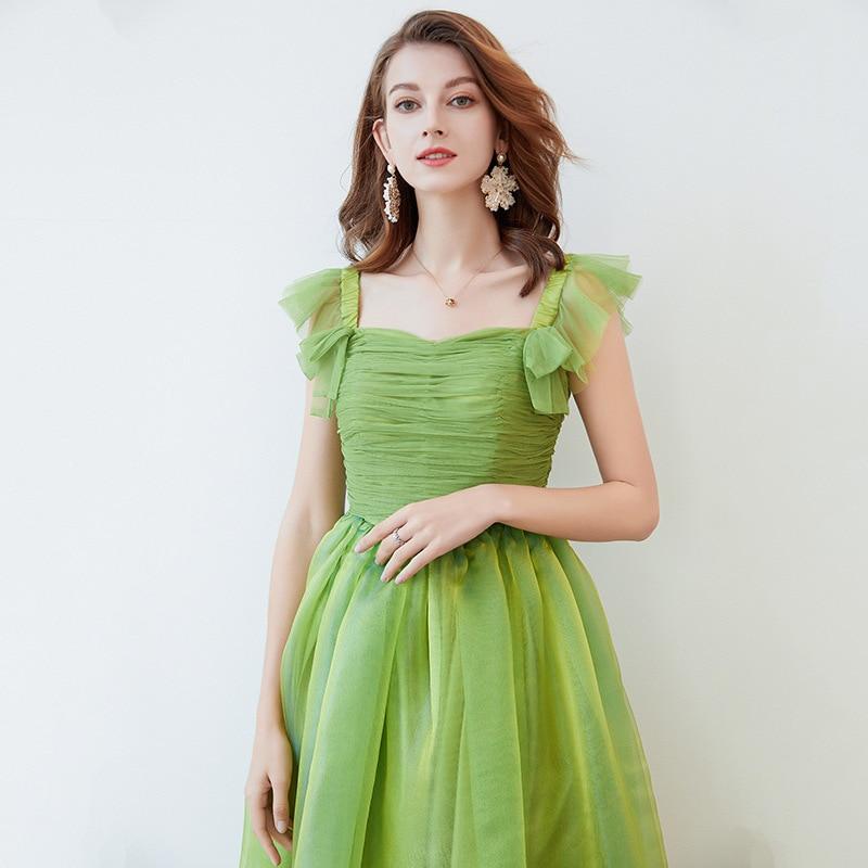 Bow Detail Ruched Bodice Long Party Dress