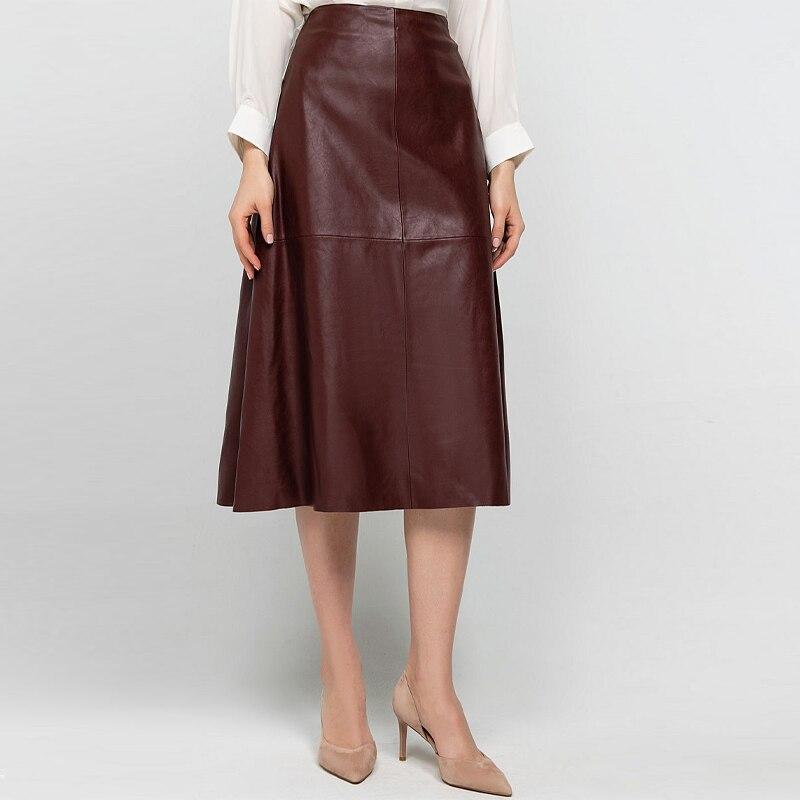 High Waist PU Leather Casual Skirt