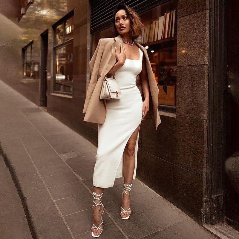 Sleeveless Backless Split Elegant Party Dress