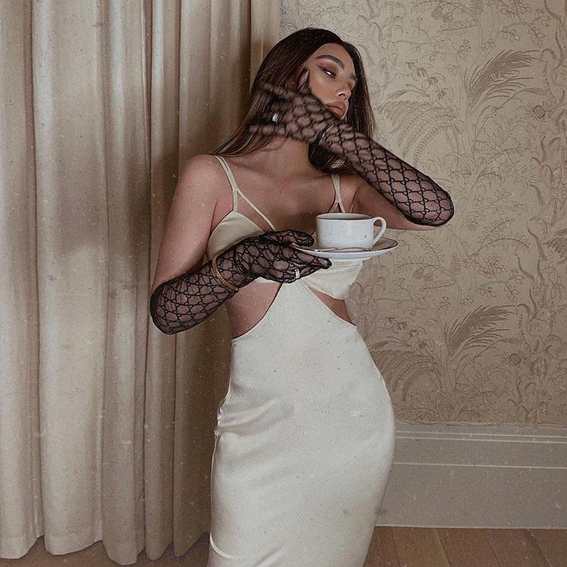 White Satin Sleek Chic Maxi Dress