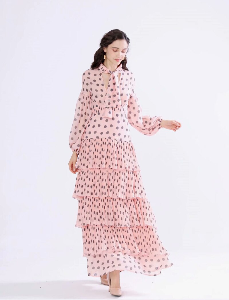 Floral Ruffled Casual Long Sleeve Maxi Dress