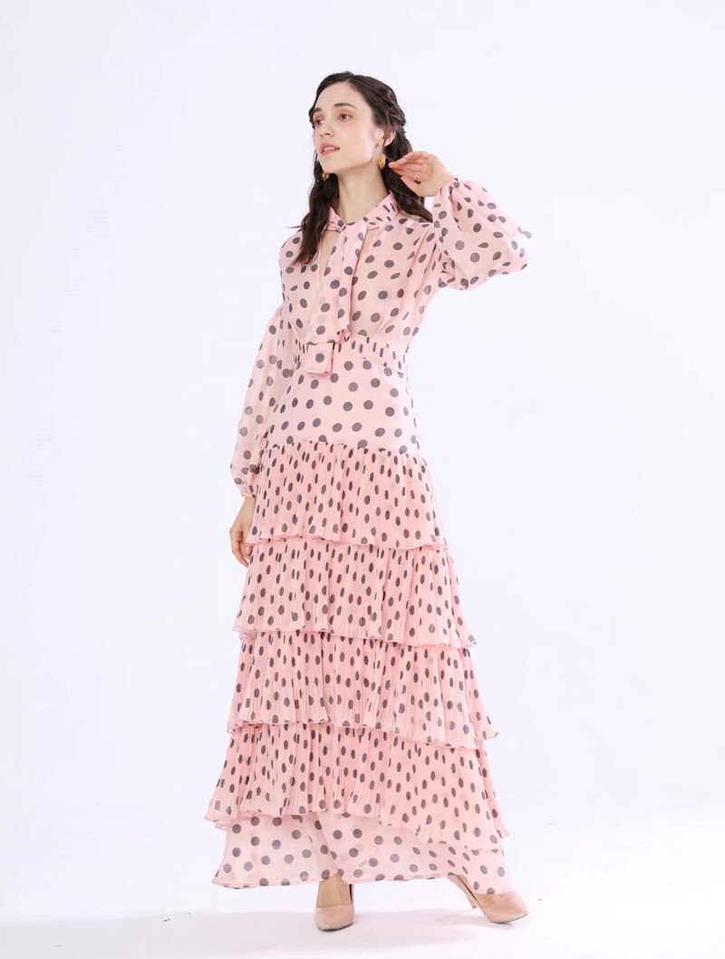 Floral Ruffled Casual Long Sleeve Maxi Dress