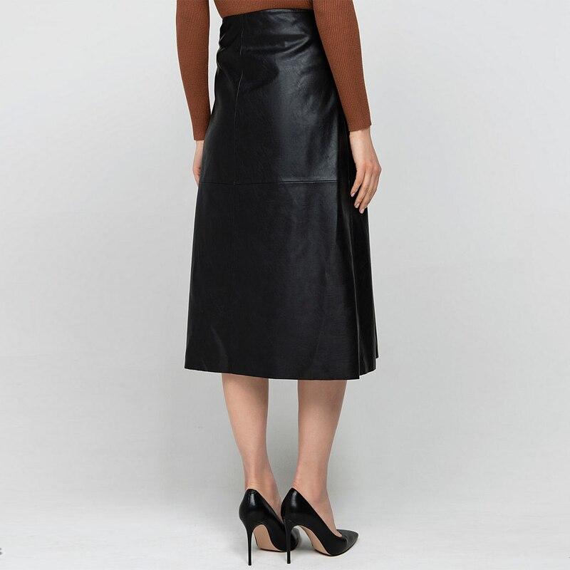High Waist PU Leather Casual Skirt