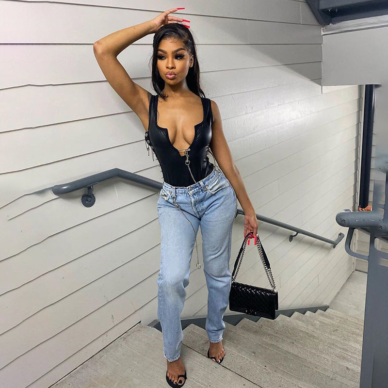 Bandage Lace Up Vintage Street Style Jean
