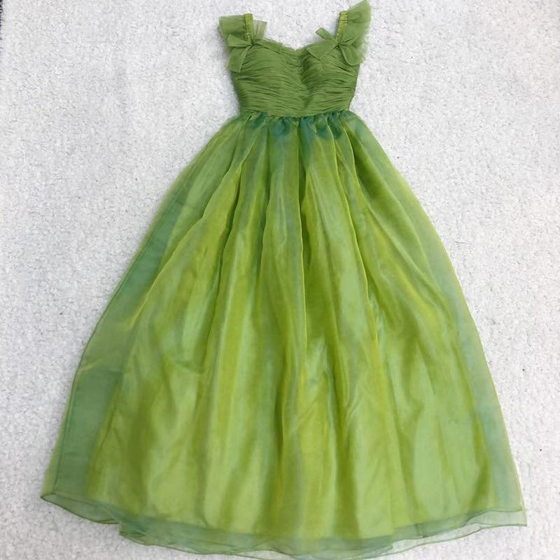 Bow Detail Ruched Bodice Long Party Dress