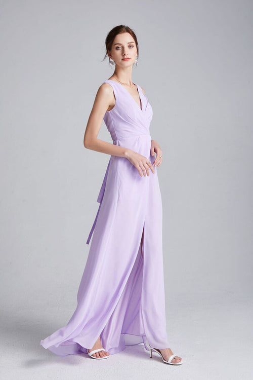Split Ruched Lace Up Sophisticated Party Dress