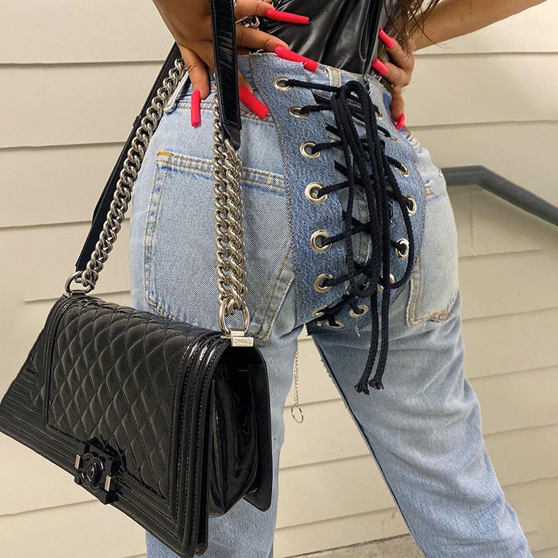 Bandage Lace Up Vintage Street Style Jean