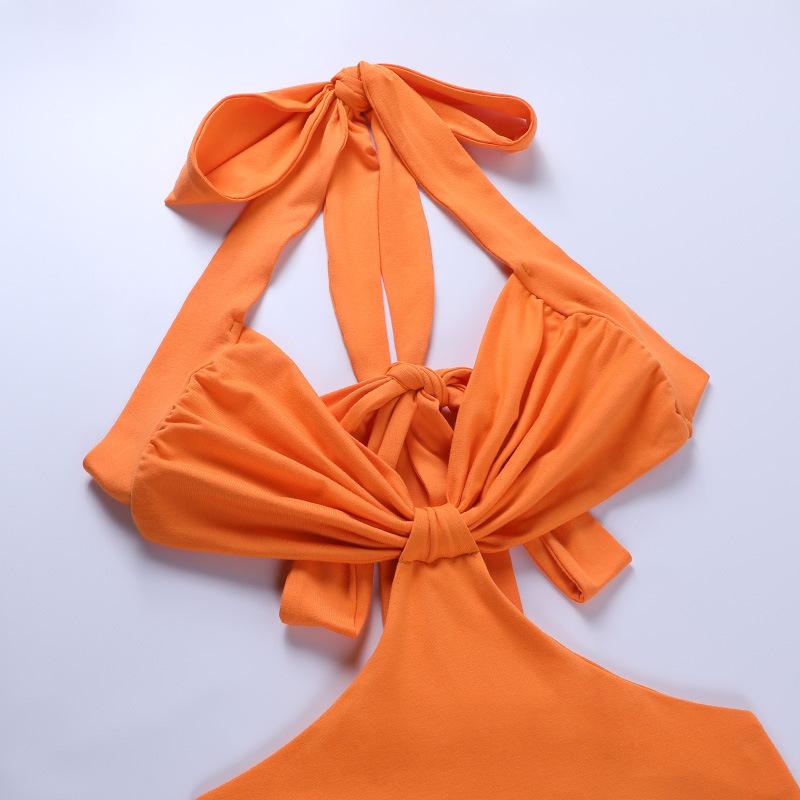 Open Back Halter Split Sexy Maxi Dress