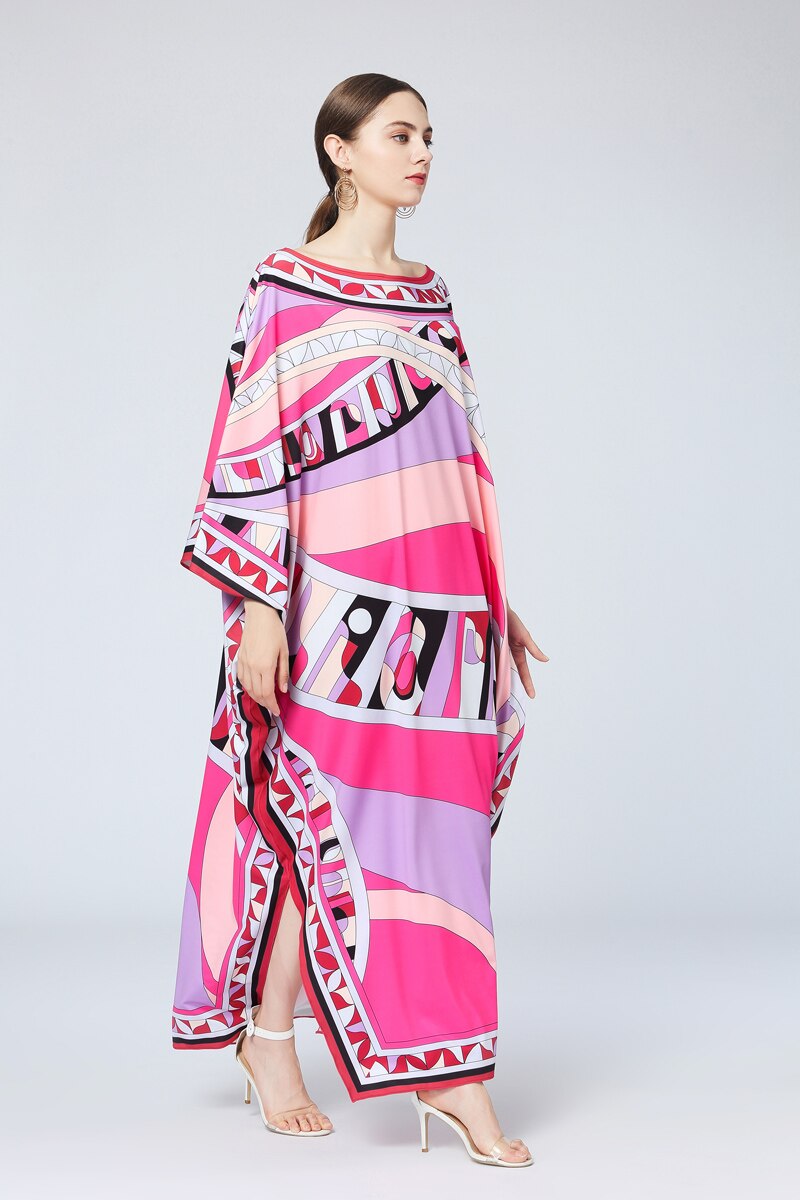 Multicolor Printed Chic Street Maxi Dress