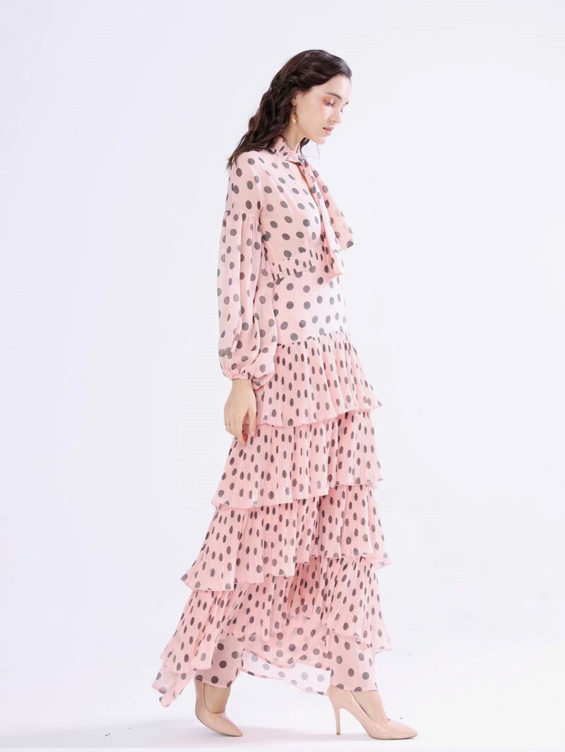 Floral Ruffled Casual Long Sleeve Maxi Dress