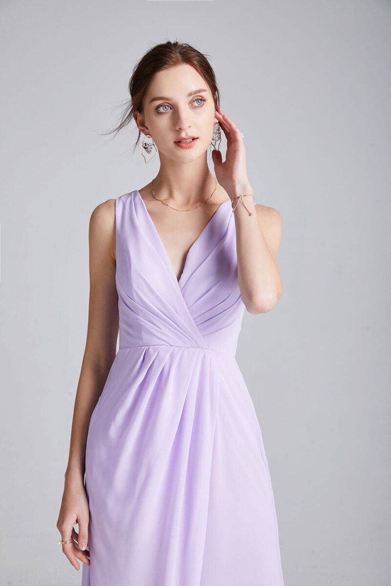 Split Ruched Lace Up Sophisticated Party Dress