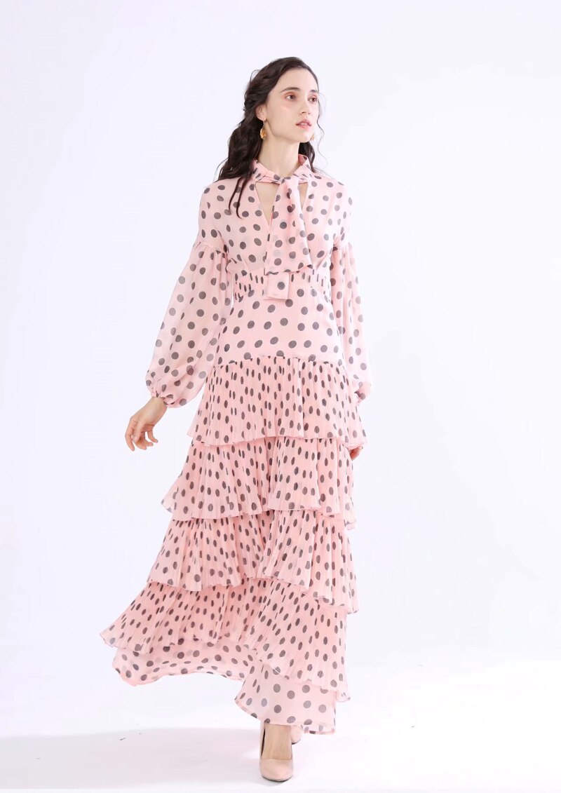 Floral Ruffled Casual Long Sleeve Maxi Dress