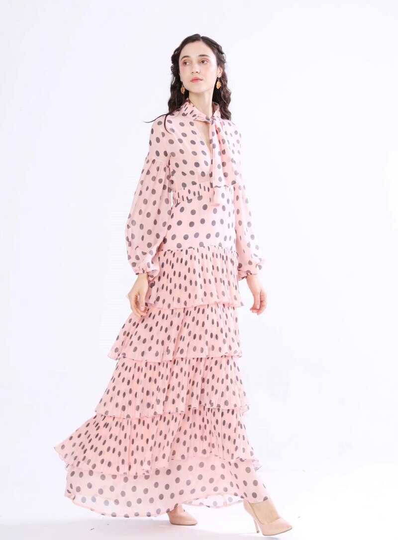 Floral Ruffled Casual Long Sleeve Maxi Dress