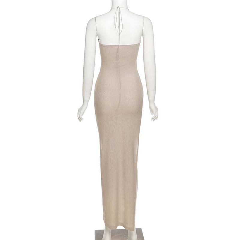 Knitted Beach Vacation Style Maxi Dress
