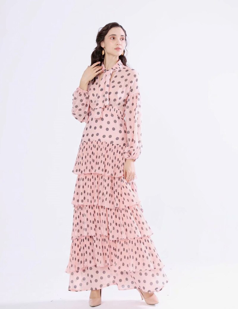 Floral Ruffled Casual Long Sleeve Maxi Dress