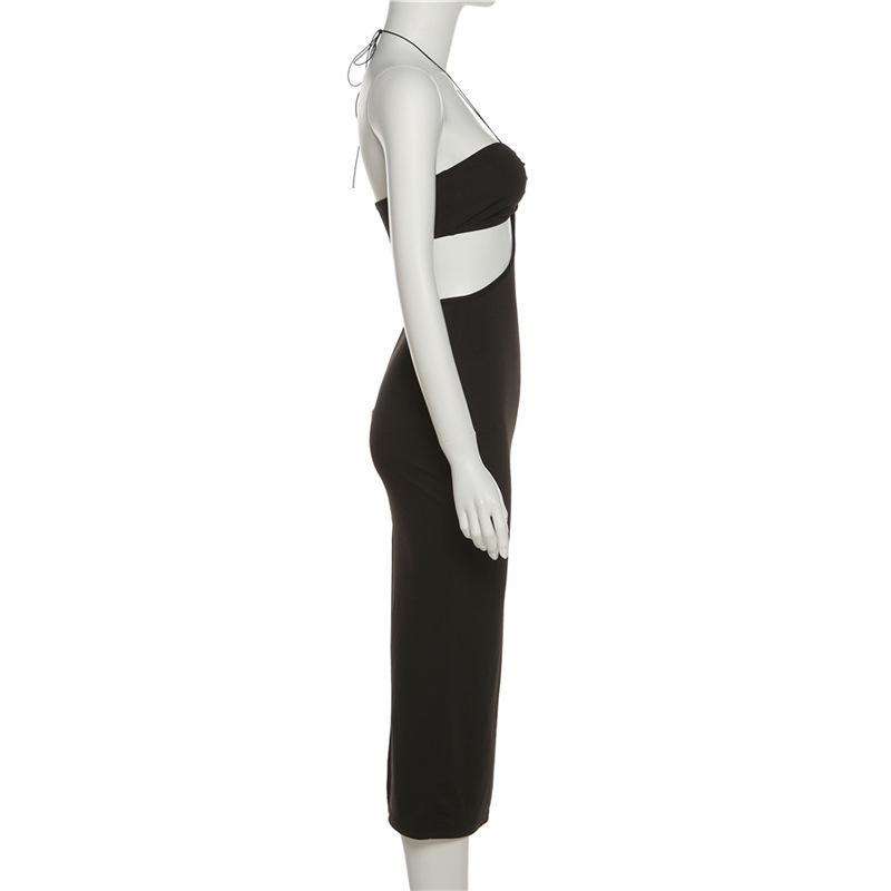 Halter Cutout Open Back Chic Maxi Dress