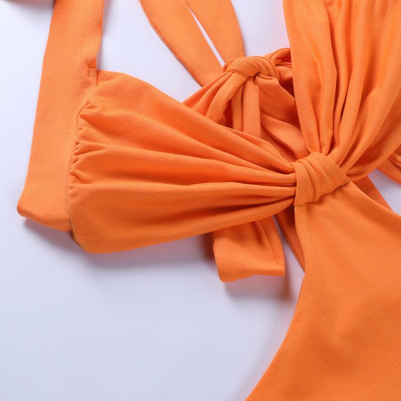 Open Back Halter Split Sexy Maxi Dress