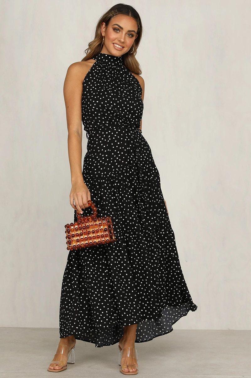 Boho Off Shoulder A-Line Sash Maxi Dress
