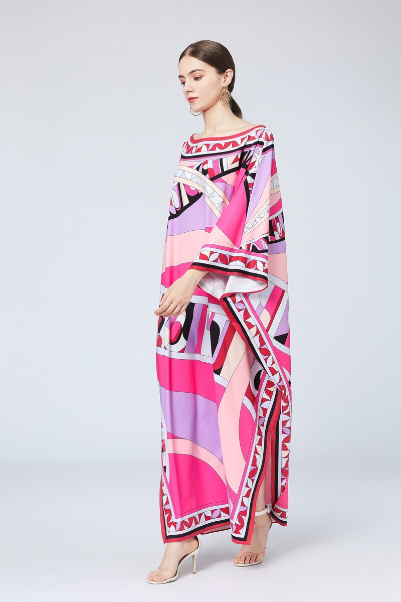 Multicolor Printed Chic Street Maxi Dress