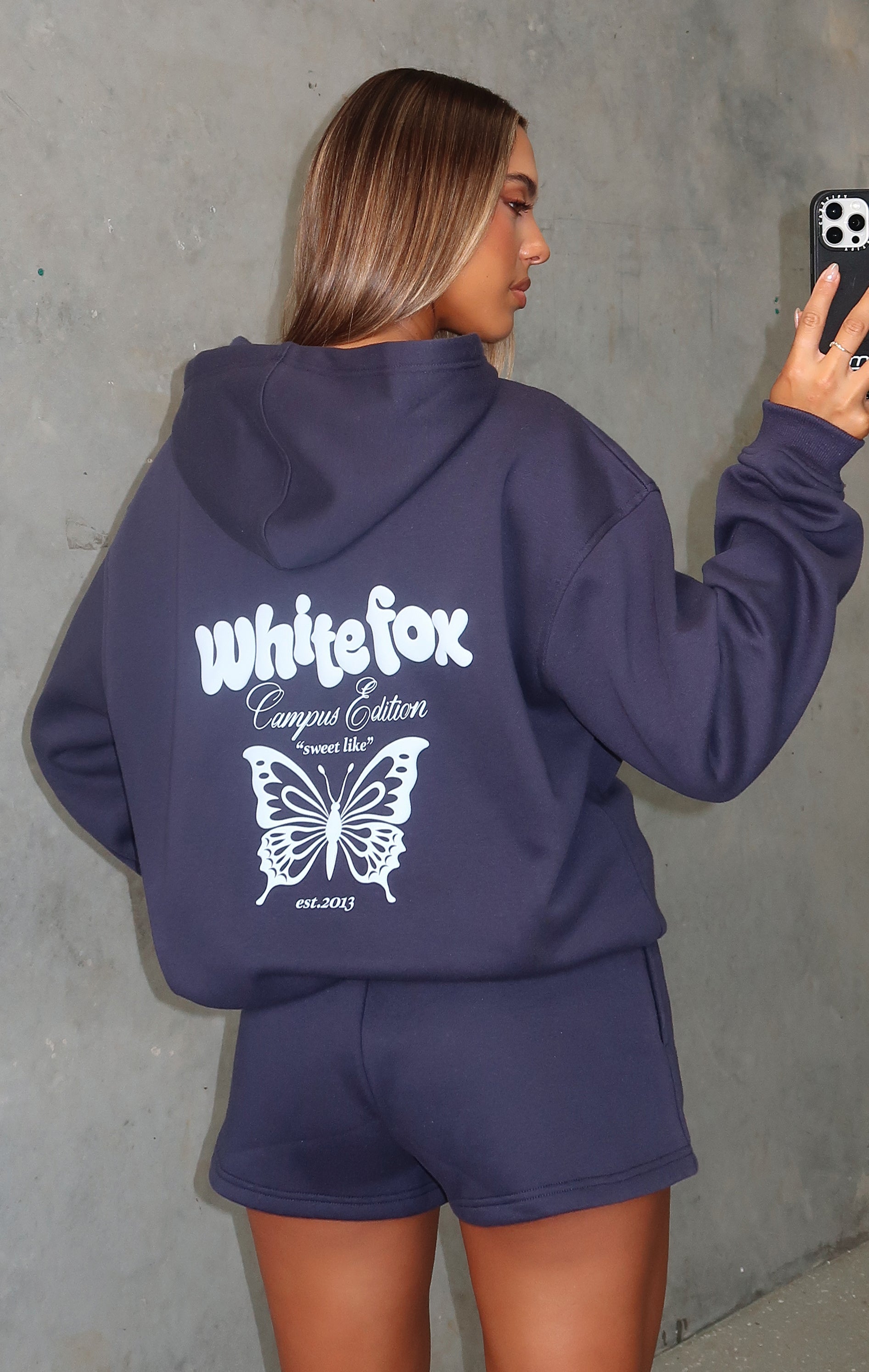 High Above Oversized Navy Hoodie