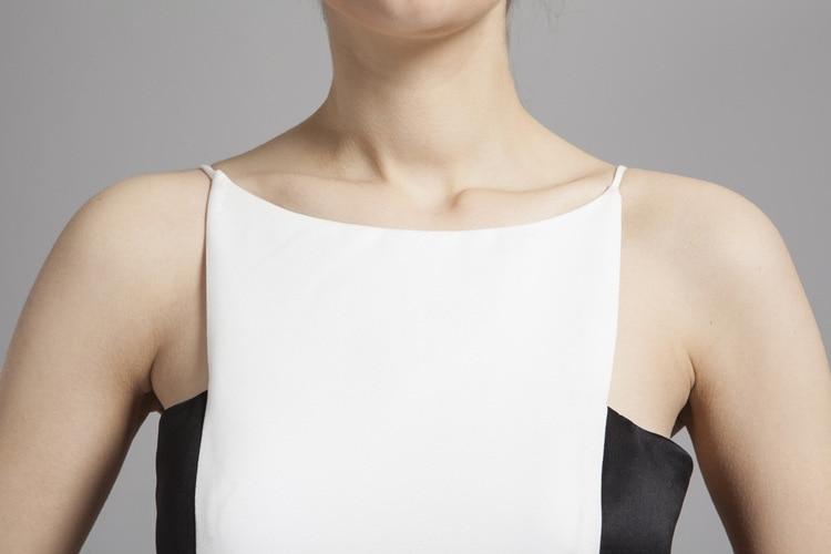 Color Block Hi Low Patchwork Stylish Party Dress