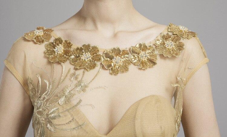 Embroidered Sequin A Line Elegant Party Dress
