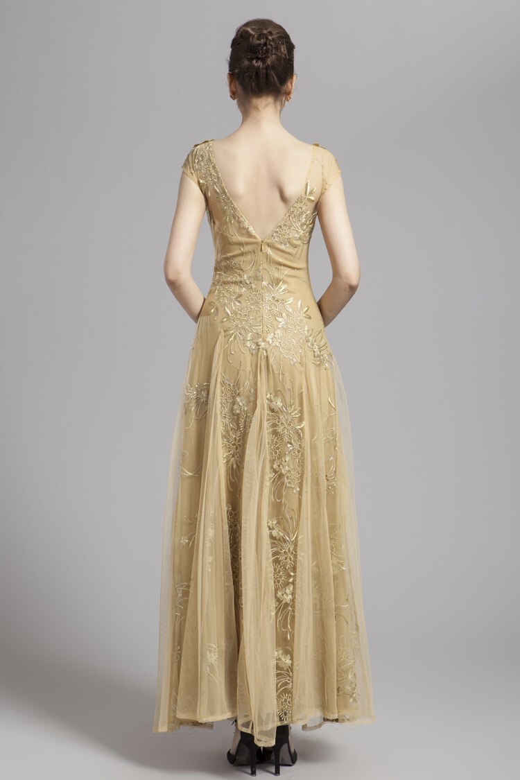 Embroidered Sequin A Line Elegant Party Dress