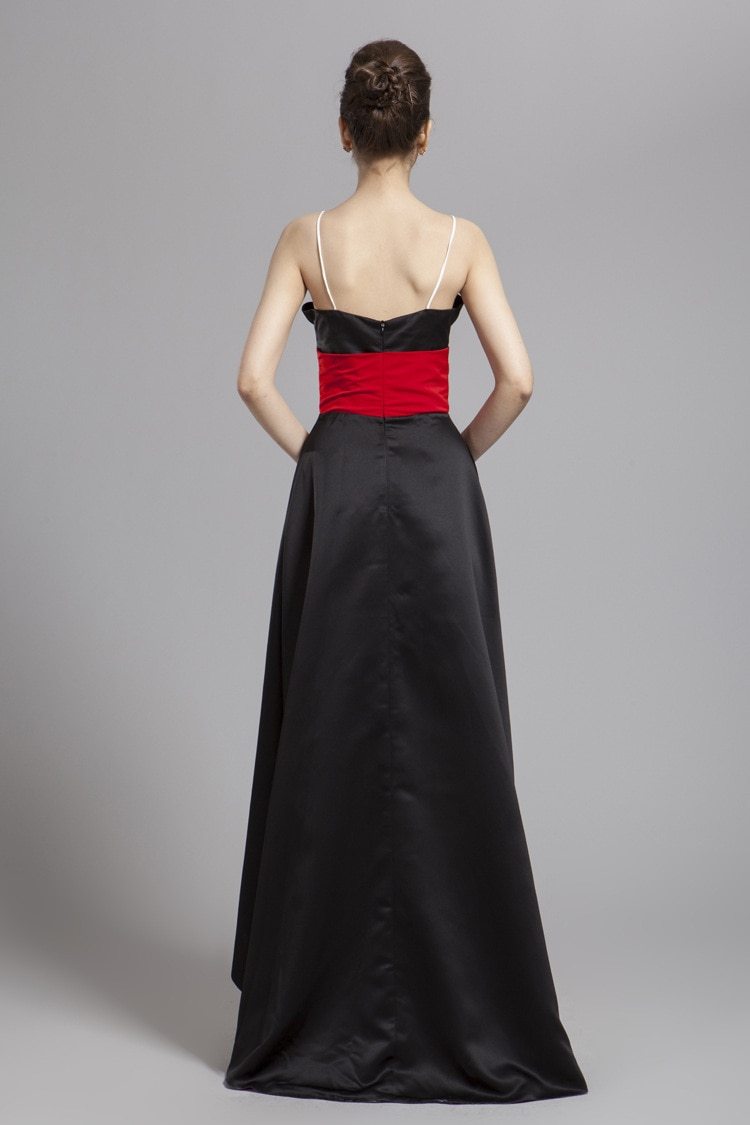 Color Block Hi Low Patchwork Stylish Party Dress