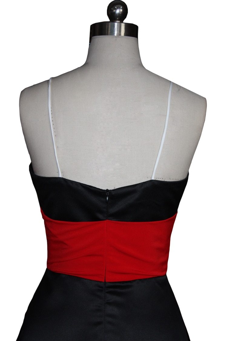 Color Block Hi Low Patchwork Stylish Party Dress