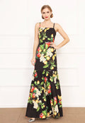 Printed Spaghetti Strap Party Maxi Dress