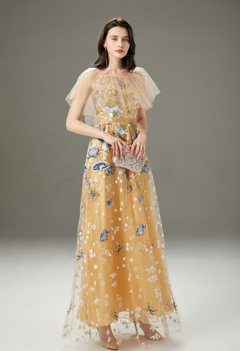 Layered Ruffles Long Party Dress