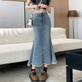 Burlap Design Retro High Waist Denim Jean