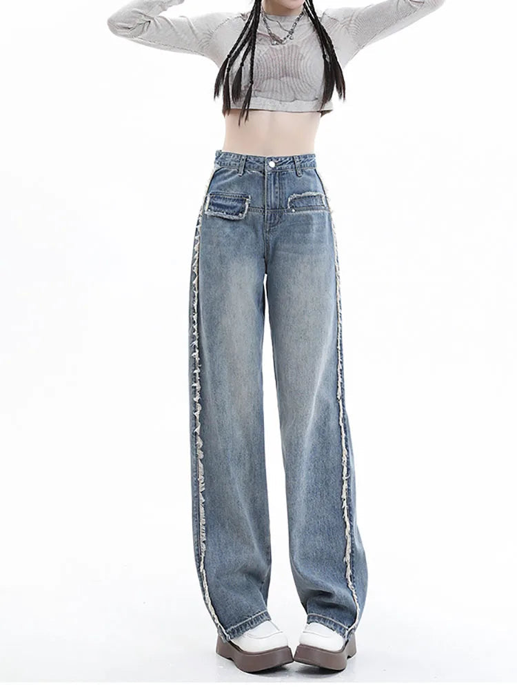 Retro Straight High Waist Harajuku Jean