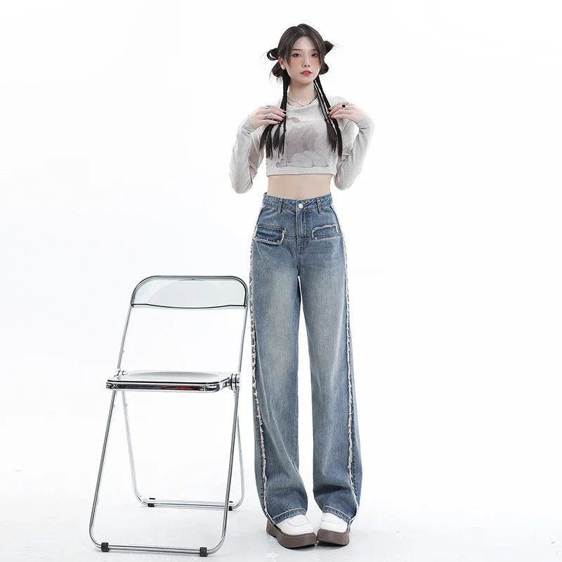 Retro Straight High Waist Harajuku Jean