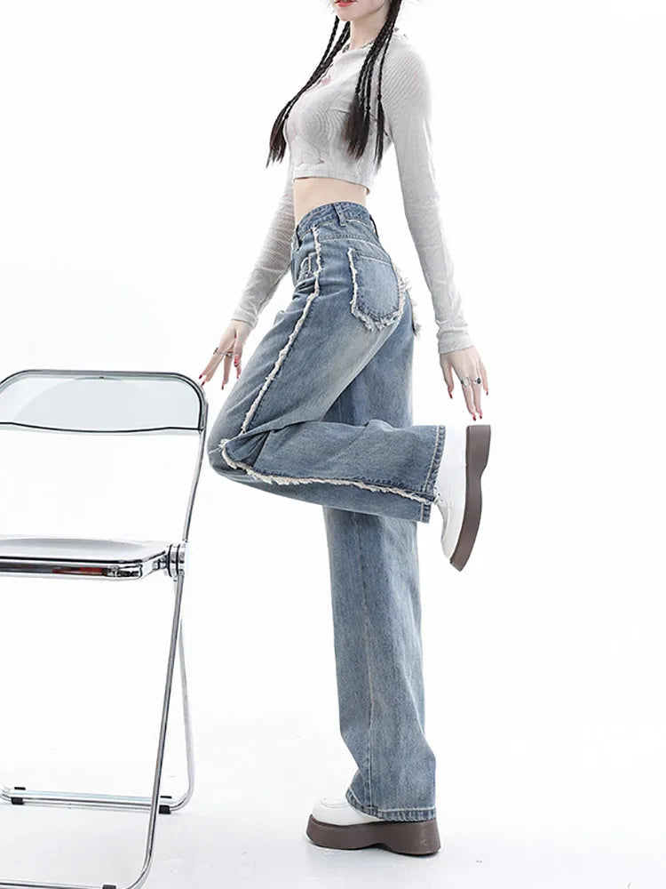 Retro Straight High Waist Harajuku Jean