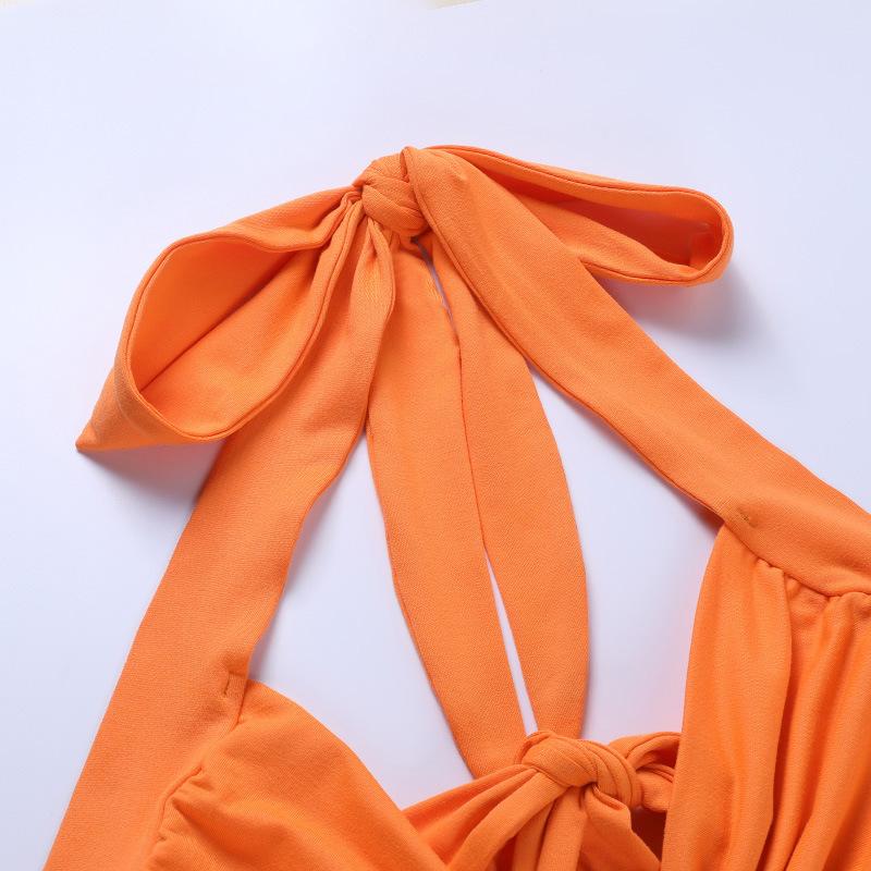 Open Back Halter Split Sexy Maxi Dress