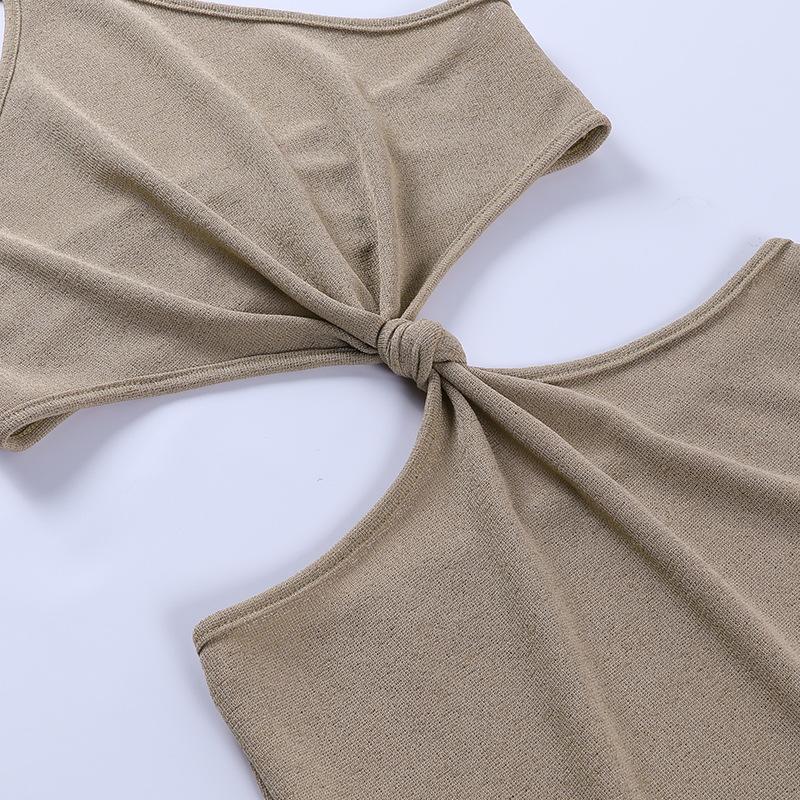 Knitted Halter Vacation Style Maxi Dress