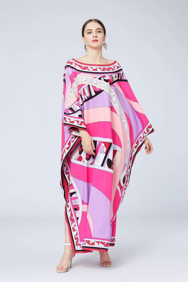 Multicolor Printed Chic Street Maxi Dress