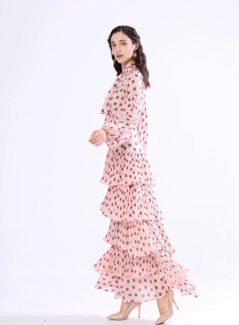 Floral Ruffled Casual Long Sleeve Maxi Dress