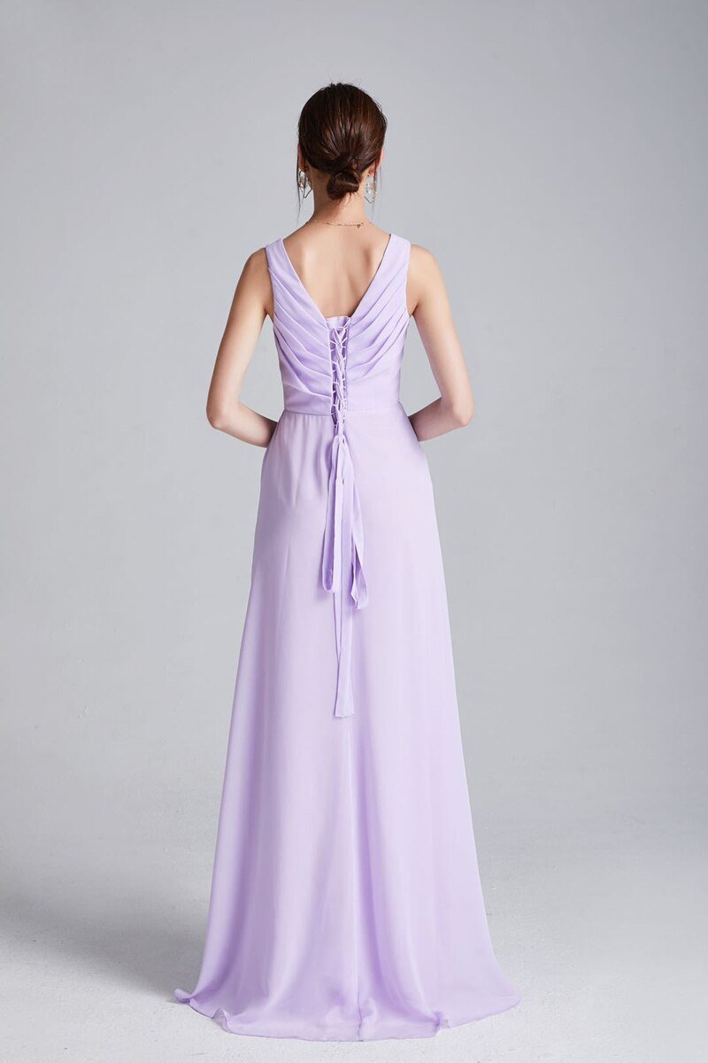 Split Ruched Lace Up Sophisticated Party Dress