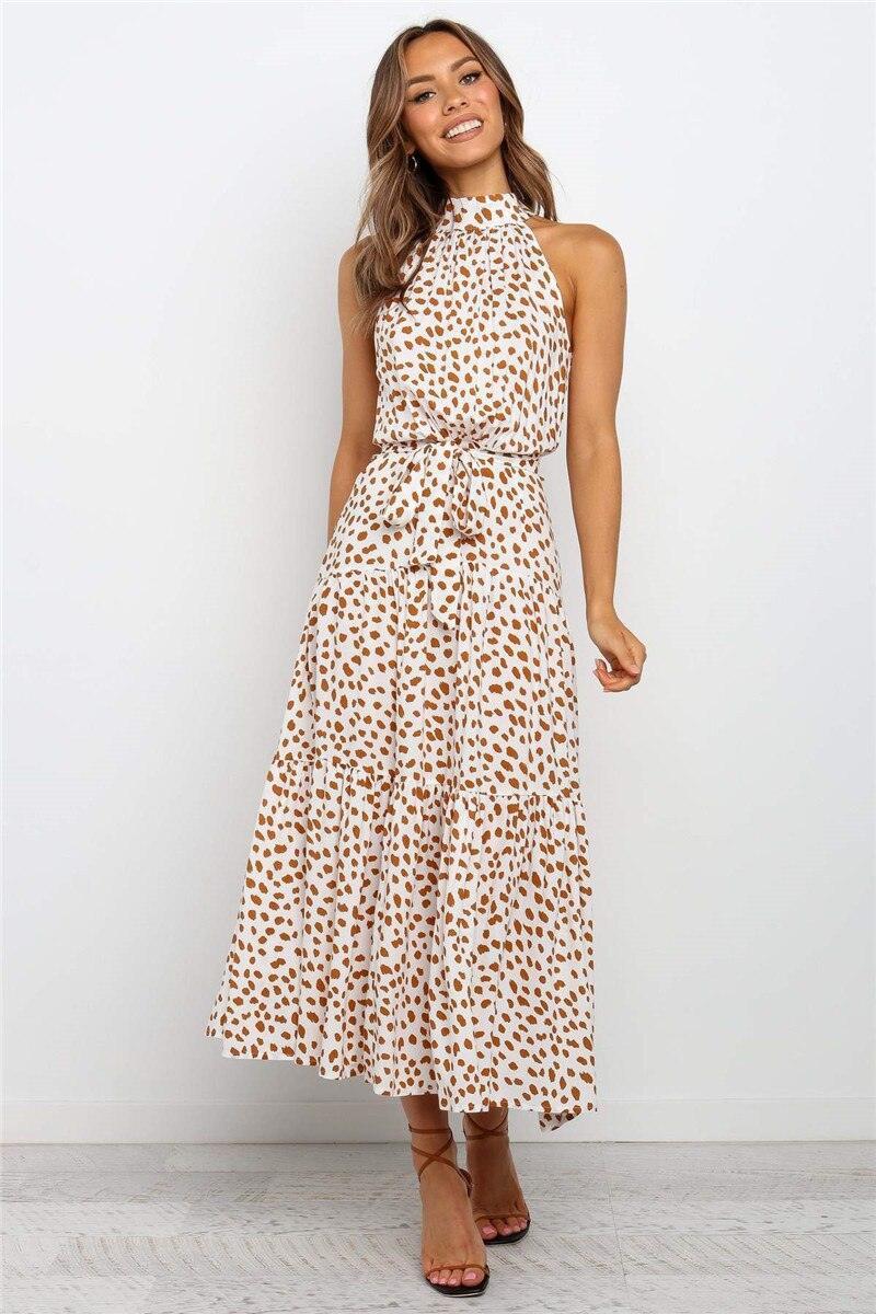 Boho Off Shoulder A-Line Sash Maxi Dress
