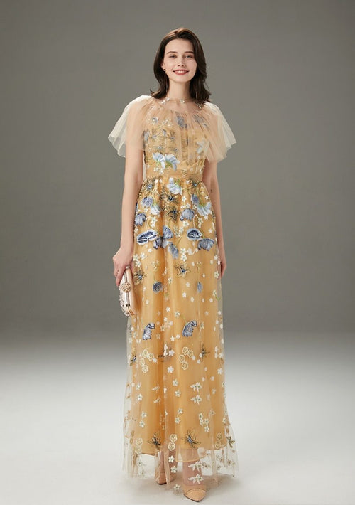Layered Ruffles Long Party Dress