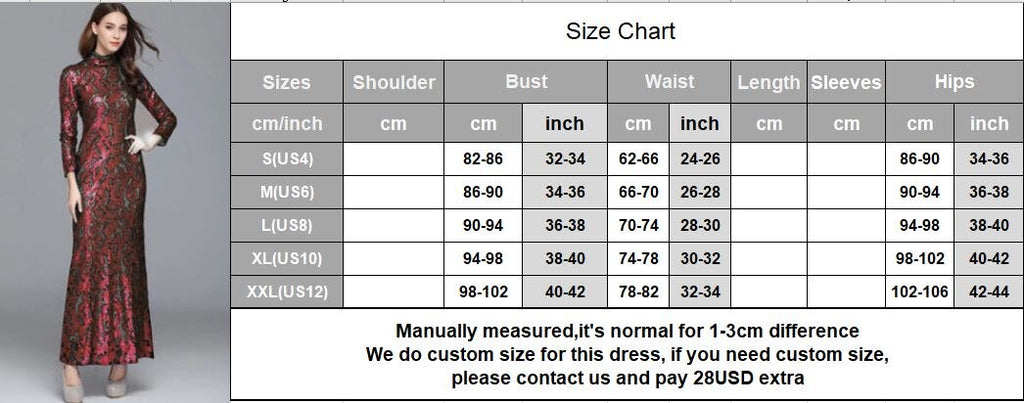 Long Sleeves Sequined Elegant Party Maxi Dress