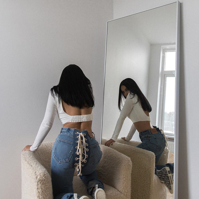 Bandage Lace Up Vintage Street Style Jean