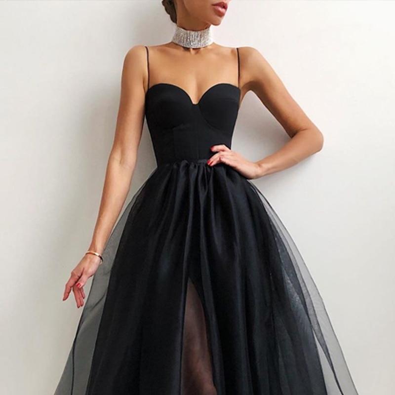 Halter Shoulder Mesh Spliced Elegant Party Dress