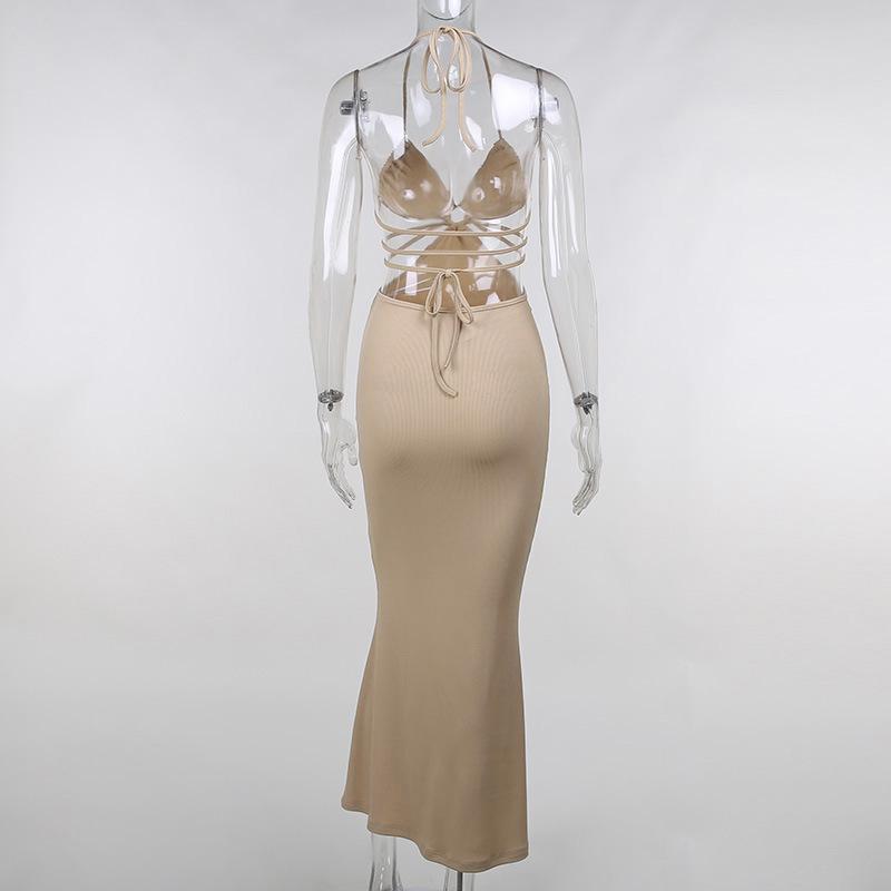 Backless Halter Sleek Long Maxi Dress