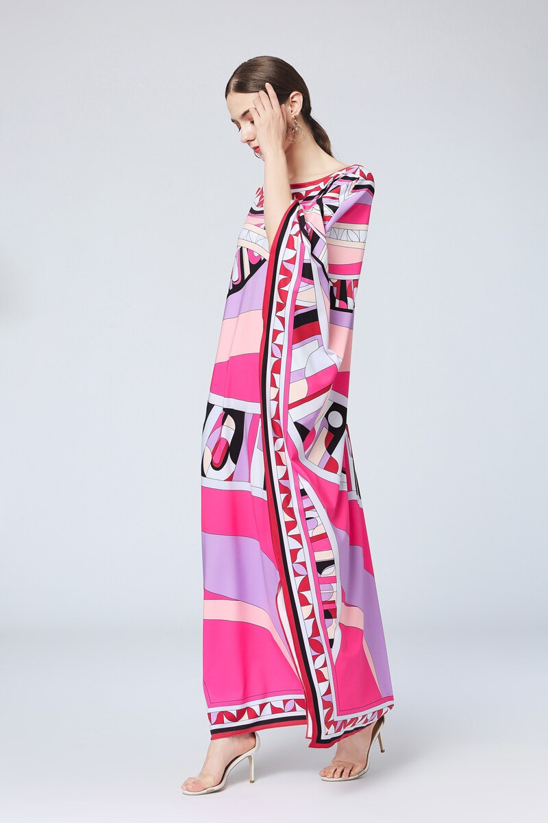 Multicolor Printed Chic Street Maxi Dress