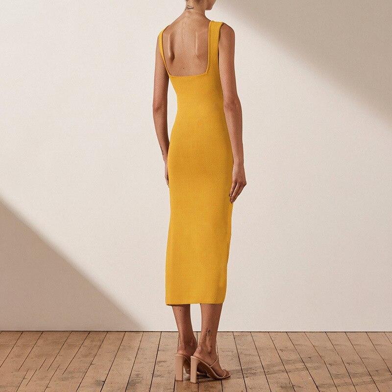 Sleeveless Backless Split Elegant Party Dress